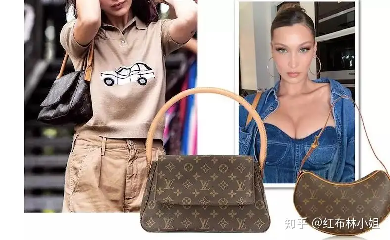 bella hadid celebrity lv looping bag