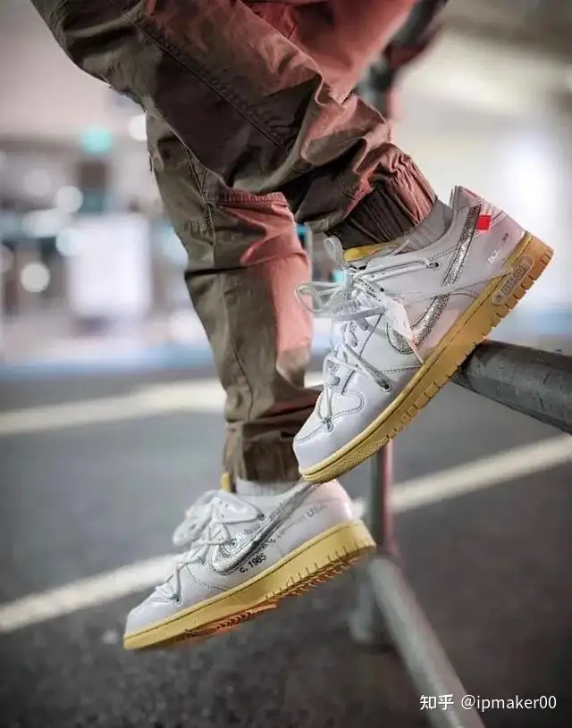 OFF-White x nike dunk Low “The 50” 白银NO.1 白鞋带白扣细节辨别科普