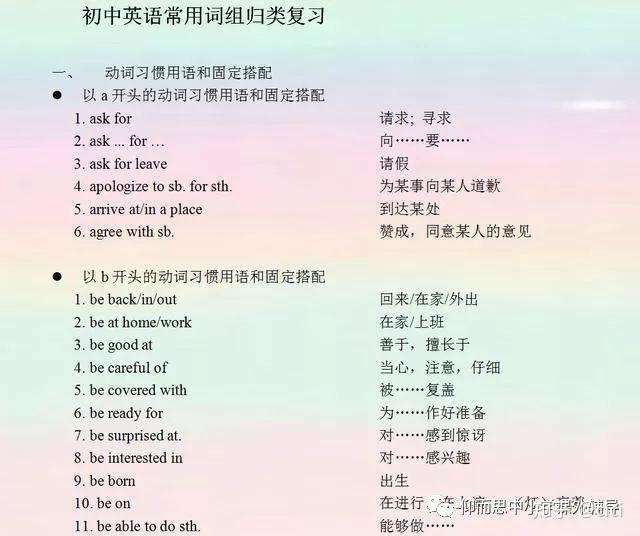 100组初中经典短语 贴墙上早晚背 英语三年成绩不下139 知乎