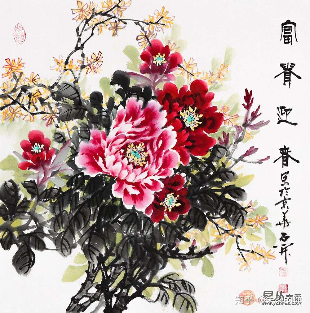 国画里的吉祥花卉 富贵花开 福气满满 知乎