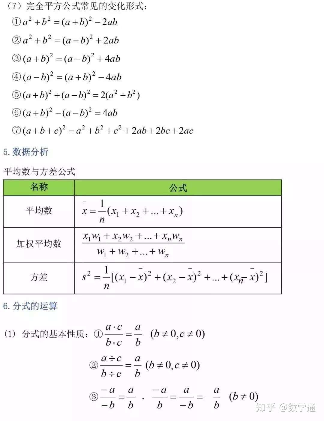 初中三年数学公式定理总结 更适合初三的学生 知乎