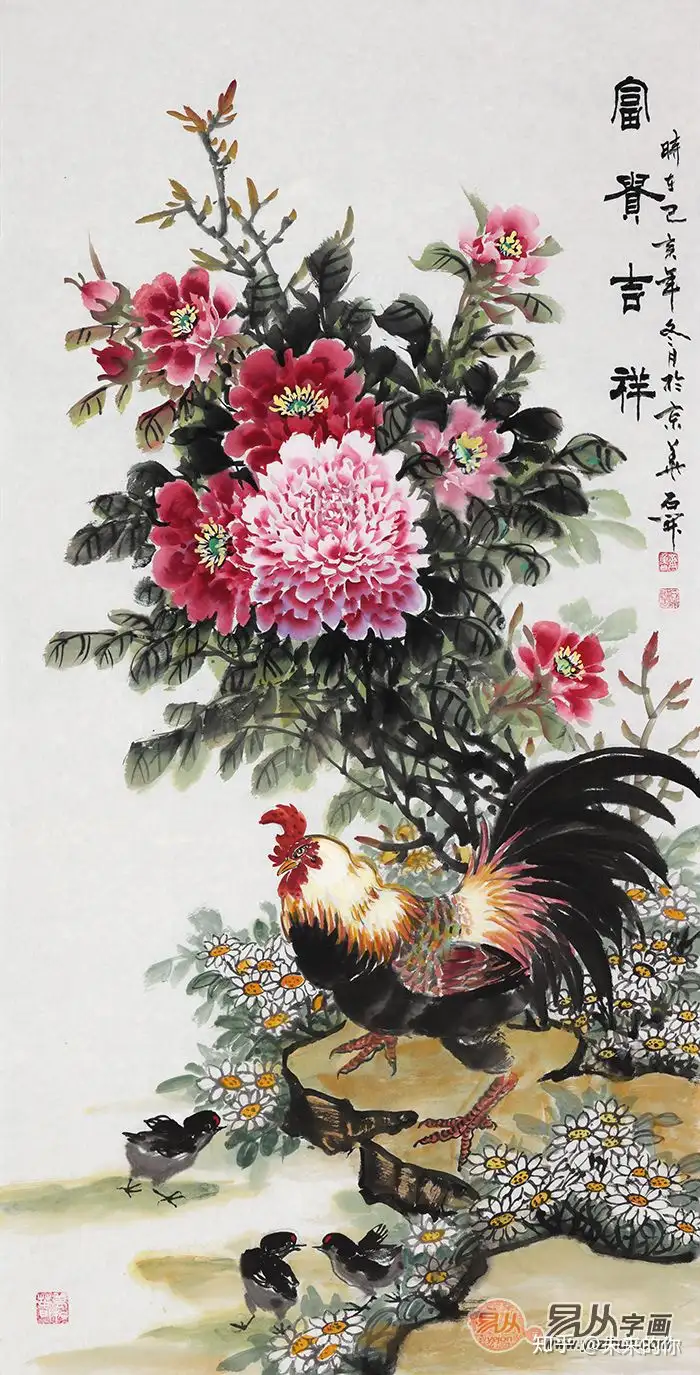 玄关装饰挂幅国画花鸟画，赏心悦目，吉祥纳福- 知乎