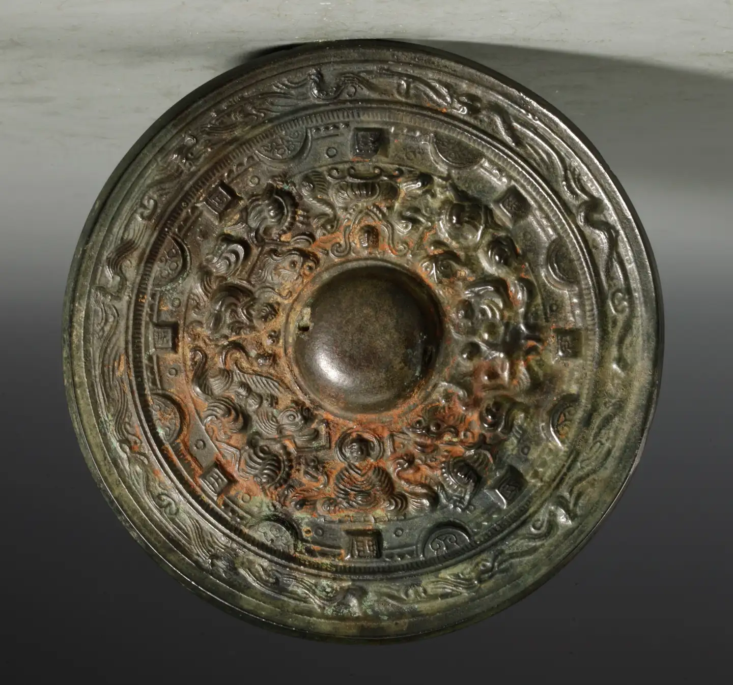 異体字銘帯鏡 中国 前漢 銅鏡 古鏡 - 工芸品
