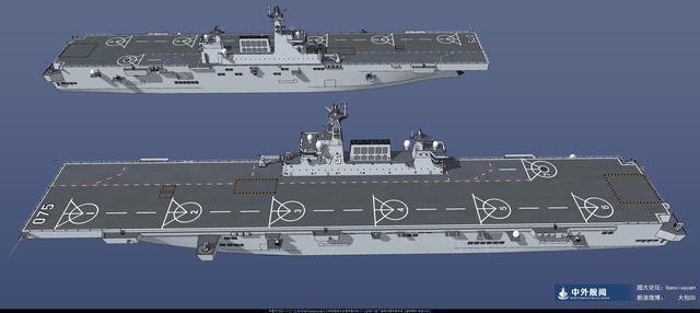 075型两栖攻击舰三视图图片