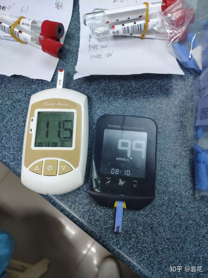 昙花 入院检查一一糖耐量过程 静脉采血和指尖采血相结合 ,指尖采血