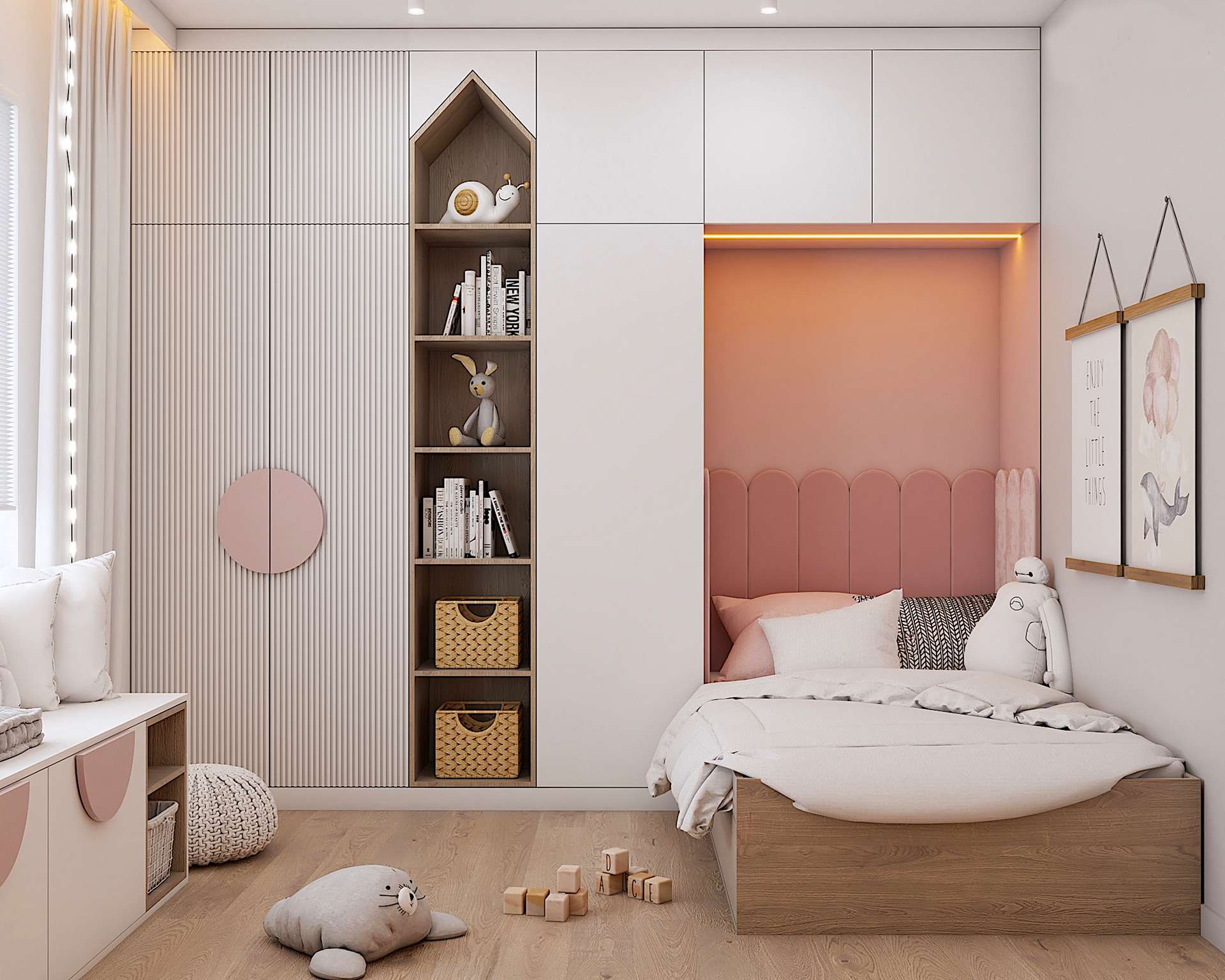 杭州爱格全屋定制 的想法: 全屋定制|粉色梦幻公主房78女孩房设计