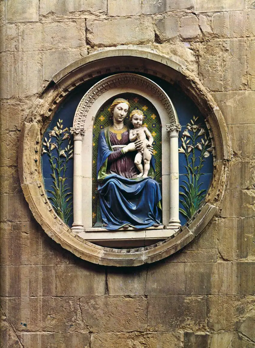 文艺复兴早期雕塑大家：卢卡•德拉•罗比亚：釉料彩陶，蓝白色的宁静（圣