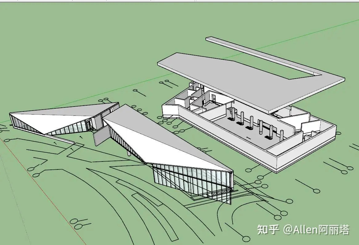 安藤忠雄_TadaoAndo建筑案例解读21_21 Design Sight建筑CAD图纸数据+SU