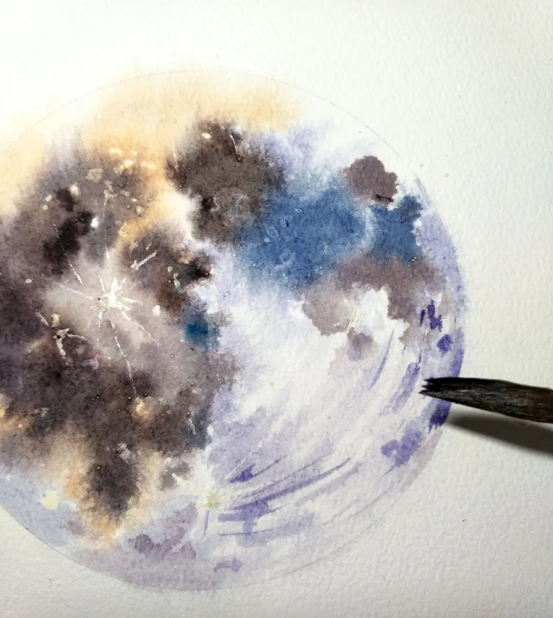 水彩教程 治愈系列水彩月球画法 知乎