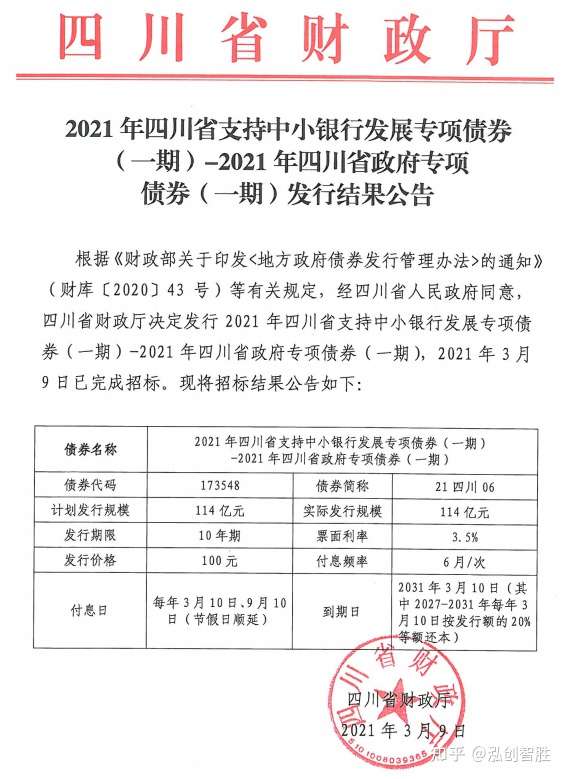 2021年首只新增专项债券成功发行 落地四川 知乎
