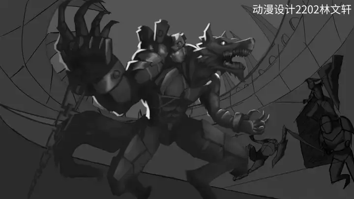 光影交织 笔绘万象|富阳校区动漫设计专业单色原画训练优秀作业展示(图15)