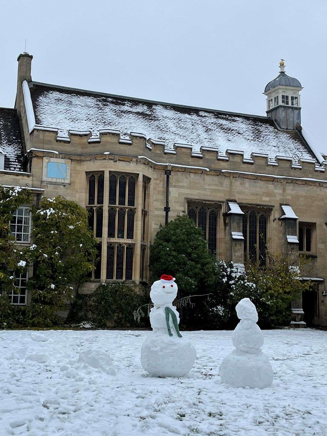 假装在剑桥 的想法: snowman @ cambridge 1 hughes hall coll