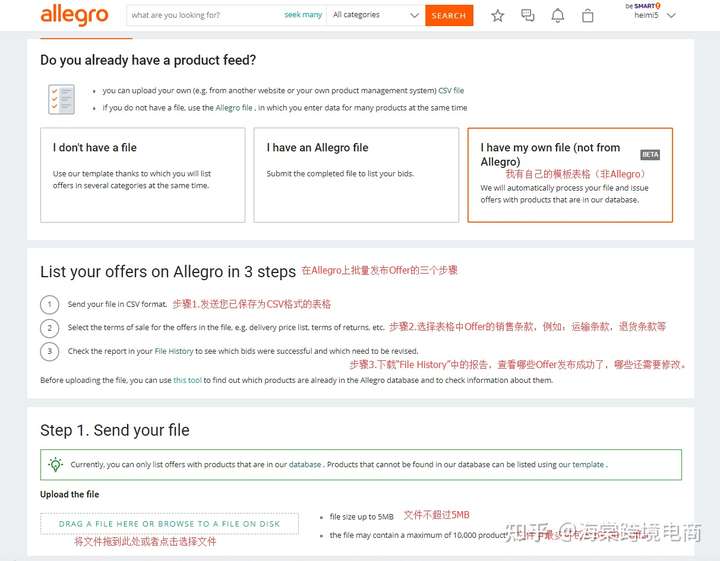 Allegro 平台批量发布 Offer 指引