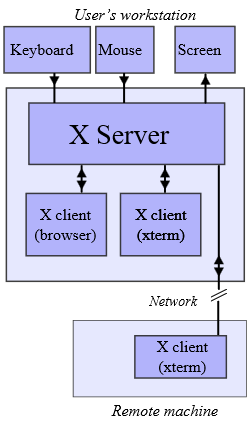 X11的C/S架构 图源：维基百科