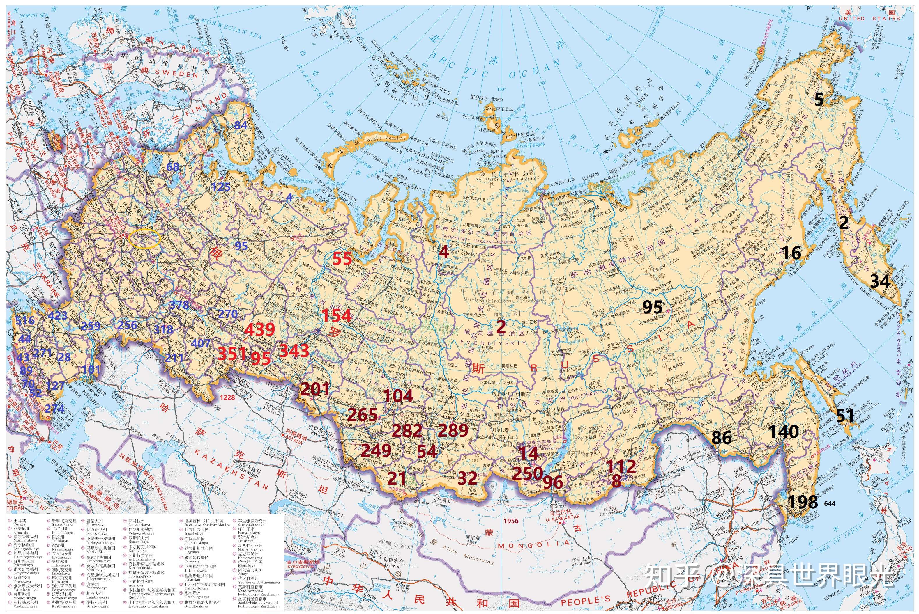 西伯利亚行政区划图片