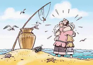 鱼竿和鱼篓的结合