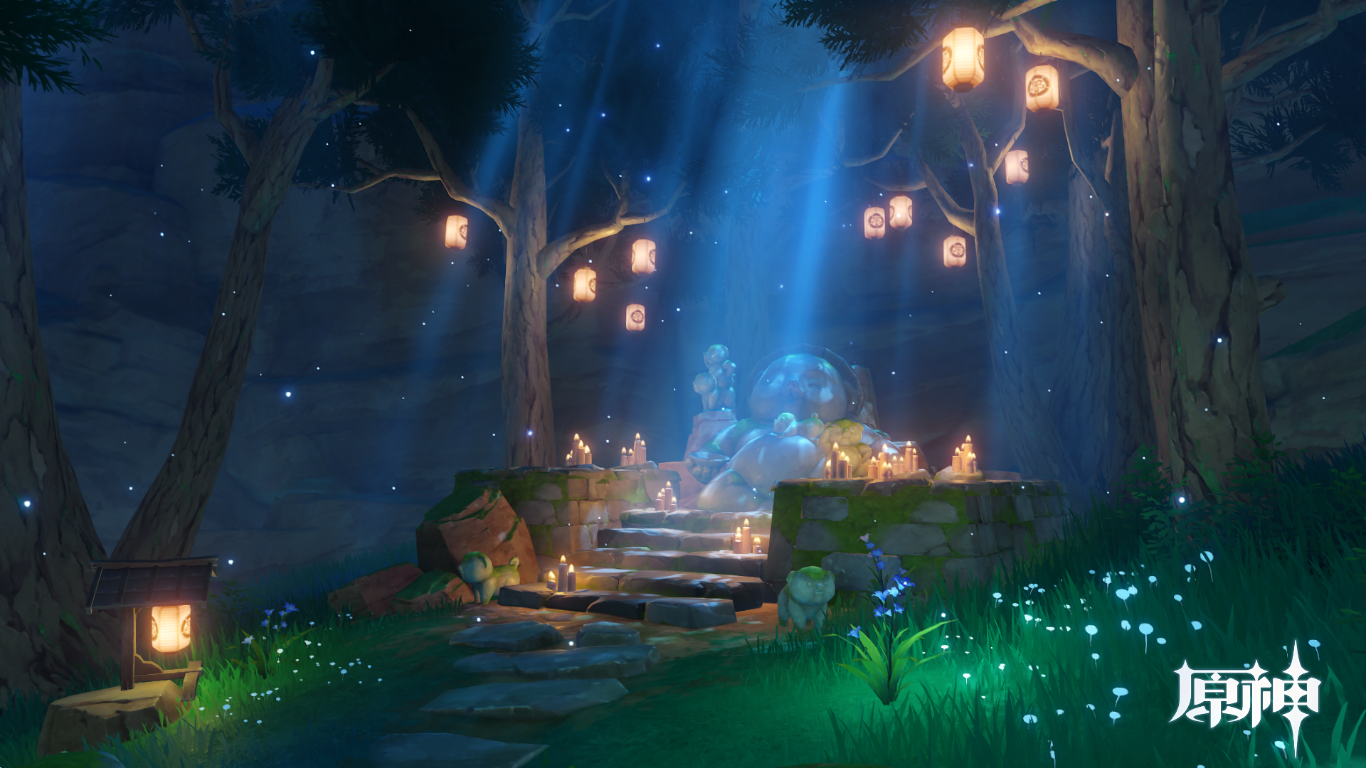 镇守之森的景色也太梦幻了愣是蹲里面拍照拍了半天笑哭