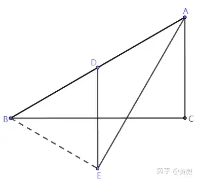思路详解:连接be之后,由于d,e关于bc轴对称,所以bd=be,∠dbc=∠ebc=30