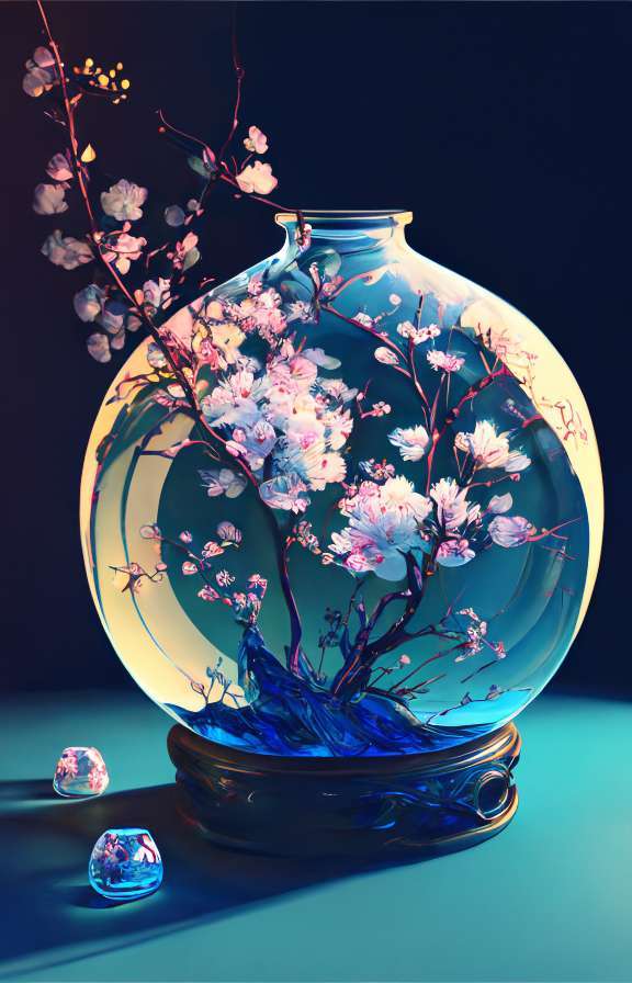 21世纪的侠客 的想法: 【ai绘画】 精致的花瓶与漂亮的花,和在