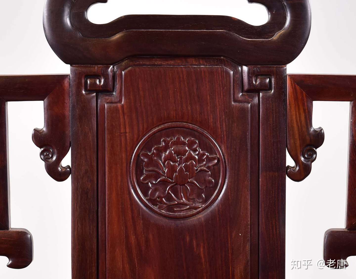中国美術】 ☆ 家具 紅木浮彫如意紋五足小花台 ☆ 時代物 花卉