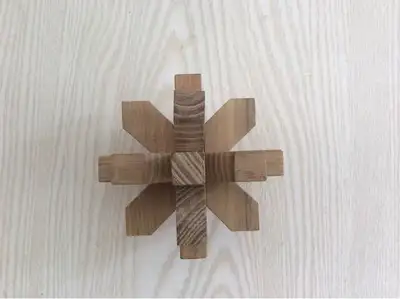 圣匠鲁班9柱梅花鲁班锁拼装图解