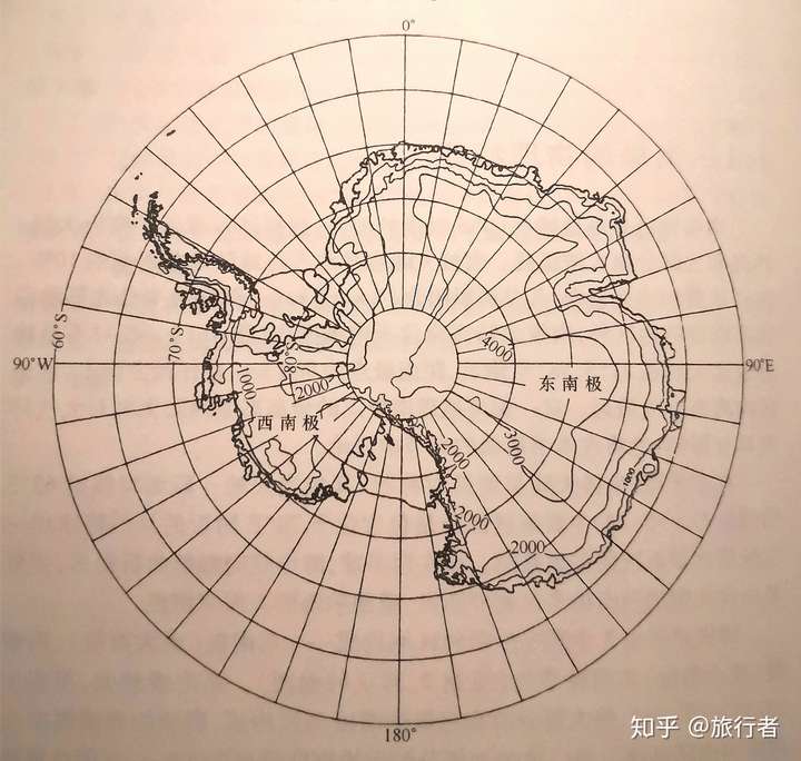 南极地区图手绘图片