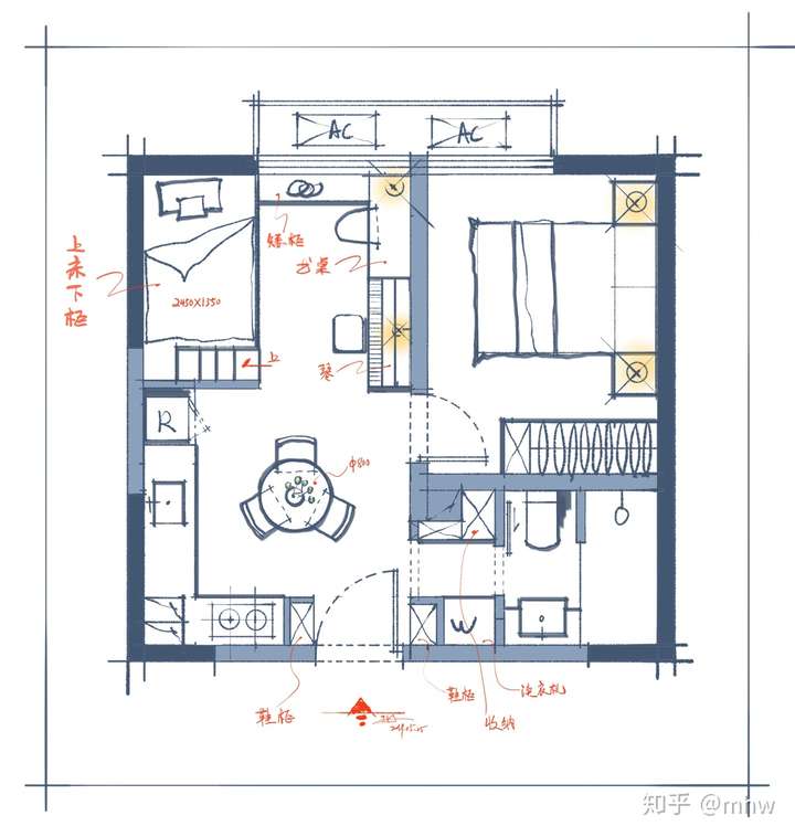 45平方一室一厅设计图图片