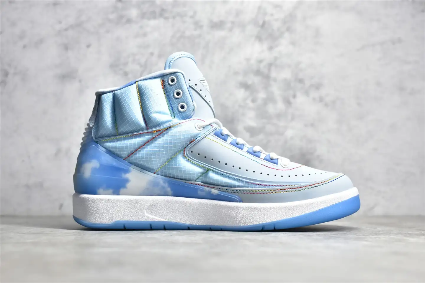 乔丹联名J Balvin x Air Jordan 2 Retro AJ2 LED 蓝色笑脸灯光高帮篮球 