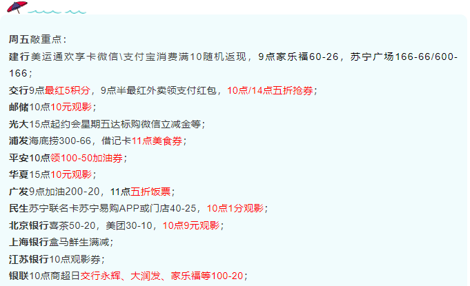 3月4日周五-交行/广发五折券、平安100-50加油券、邮储/华夏10元观影等!-惠小助(52huixz.com)