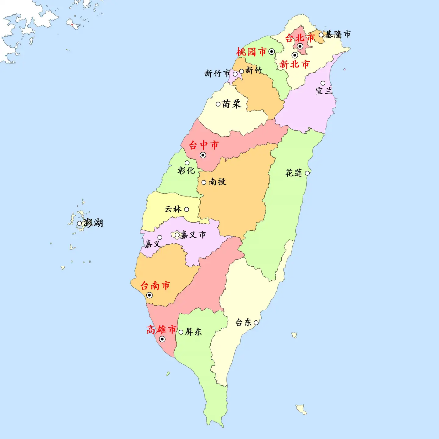 台湾省行政区划图插图