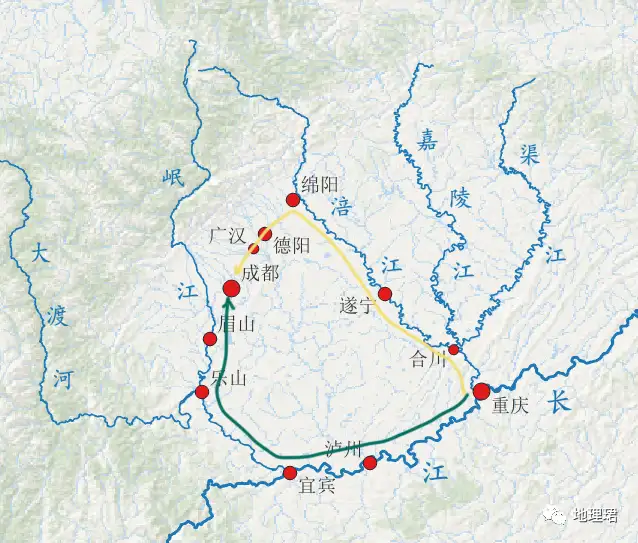 嘉陵江水系流域图图片