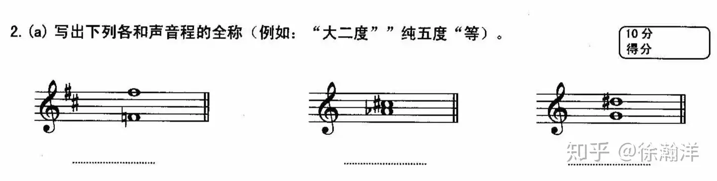 4 判断音程题 Abrsm英皇乐理5级题型分类 知乎