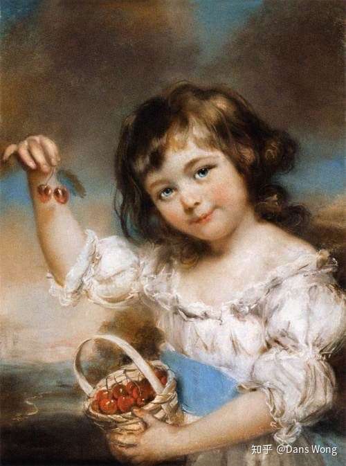 拿着樱桃的小女孩的油画卢浮宫里有一幅油画画的是一个拿着樱桃的小