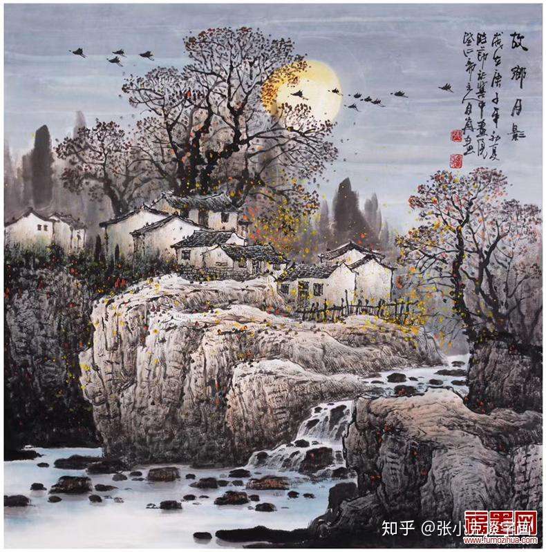 国画风景鉴赏张月岗精品风景画叹为观止矣 知乎