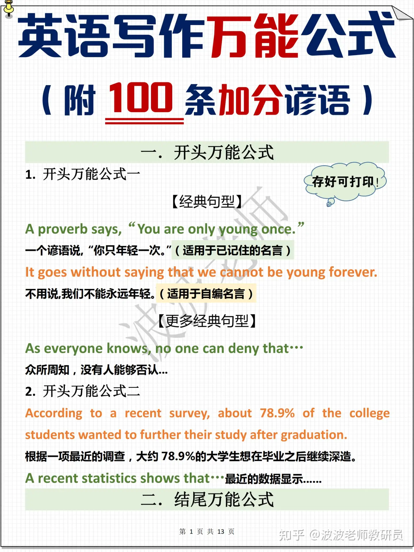 英语写作再加10分 就靠这套英语写作万能公式 知乎