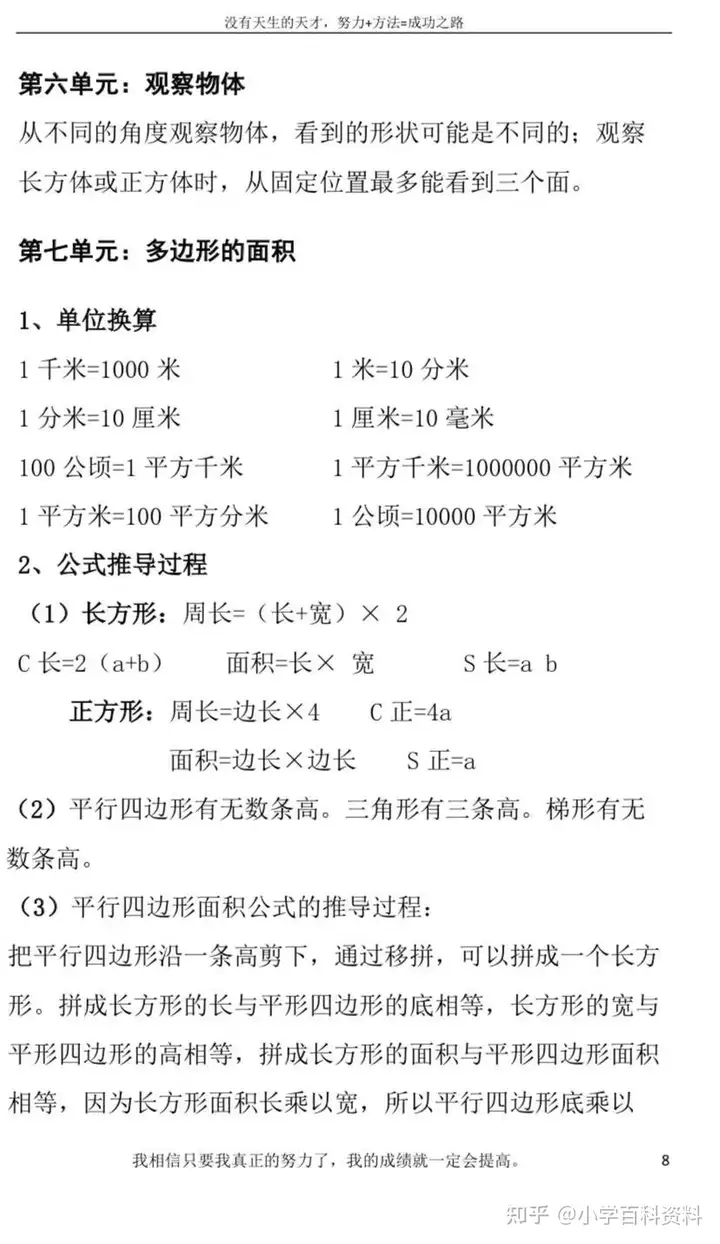 【小学五年级数学知识点】小学五年级数学学习电子版：小学数学知识点总结+小学数学题+小学数学公式+小学数学教材资料，学霸不在是别人家的孩子！家长替孩子收藏！ 第8张