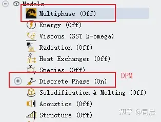 fluent对于多相流问题提供了vof,mixture,eulerian-eulerian,dpm等