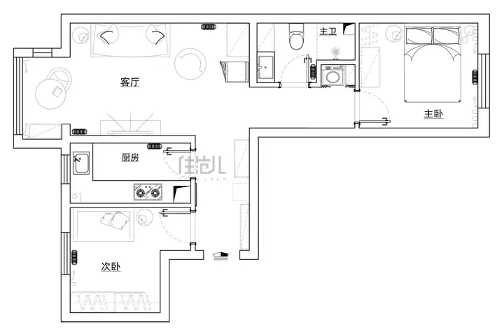 不要小瞧52㎡小户型,这是最美的复古田园家!(图2) 不要小瞧52㎡小户型,这是最美的复古田园家!(图2)