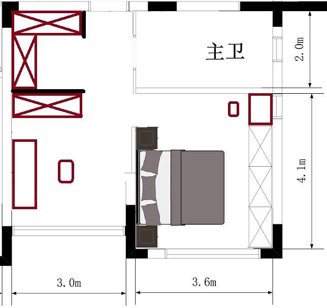 40平的主臥套間怎麼佈局比較合適呢?