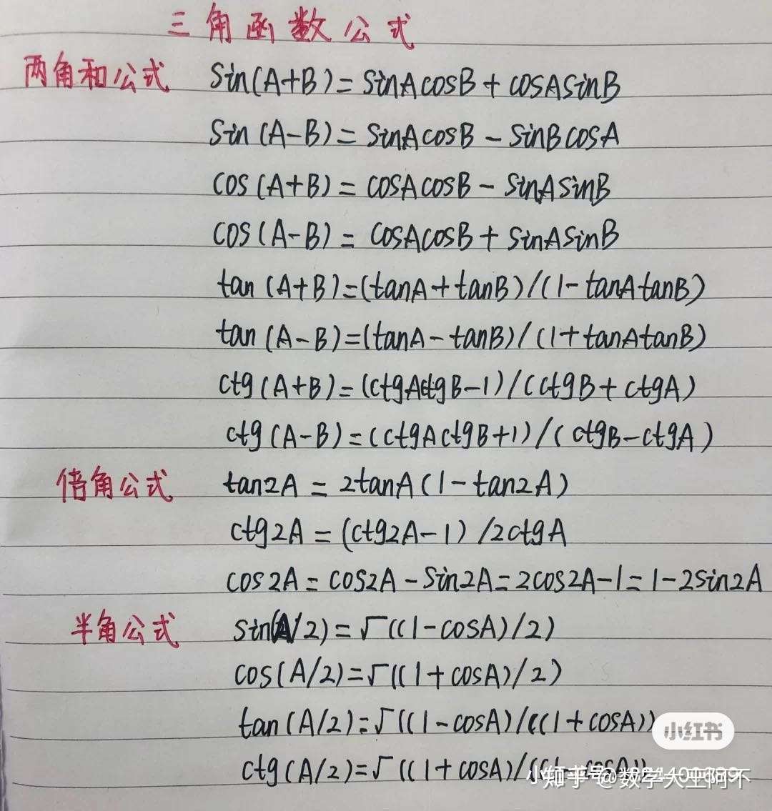 初中三年数学公式定理 史上最全 知乎