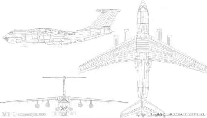 运20运输机三视图图片