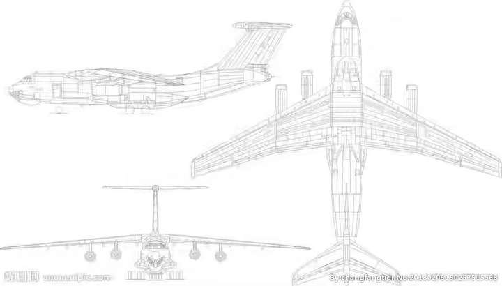 附上伊尔76和运20的三视图对比.第一张是伊尔76