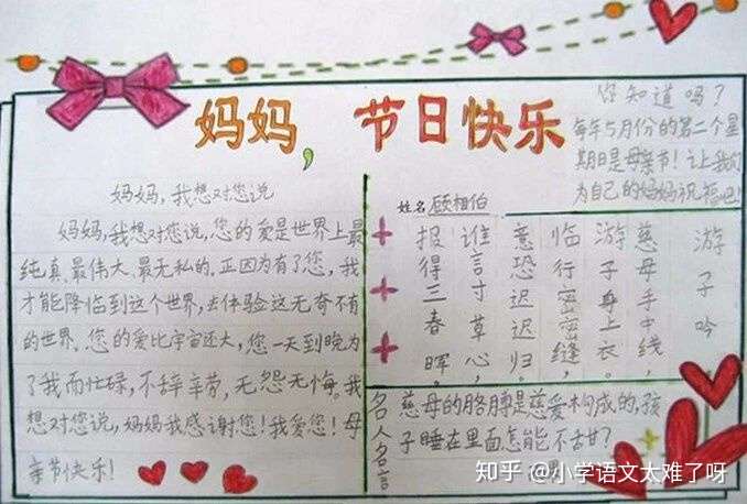 关于母亲节的手抄报 贺卡 祝福语大全 快给孩子备上 知乎