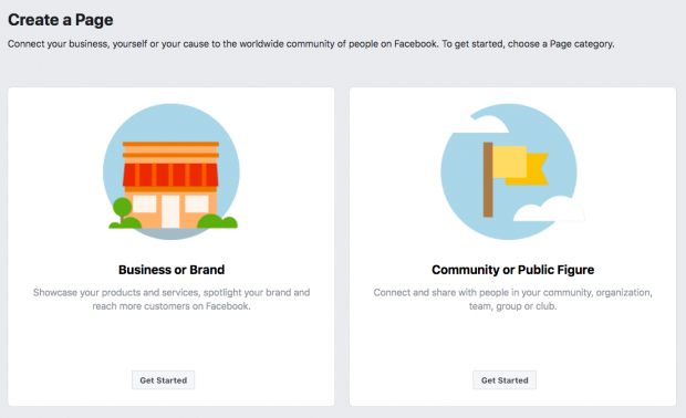 创建Facebook主页