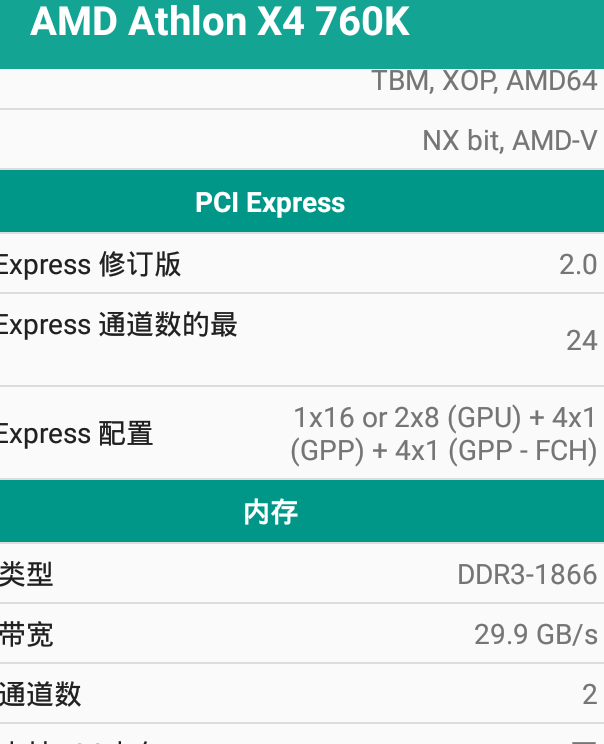 x4 760k支持多大的内存?