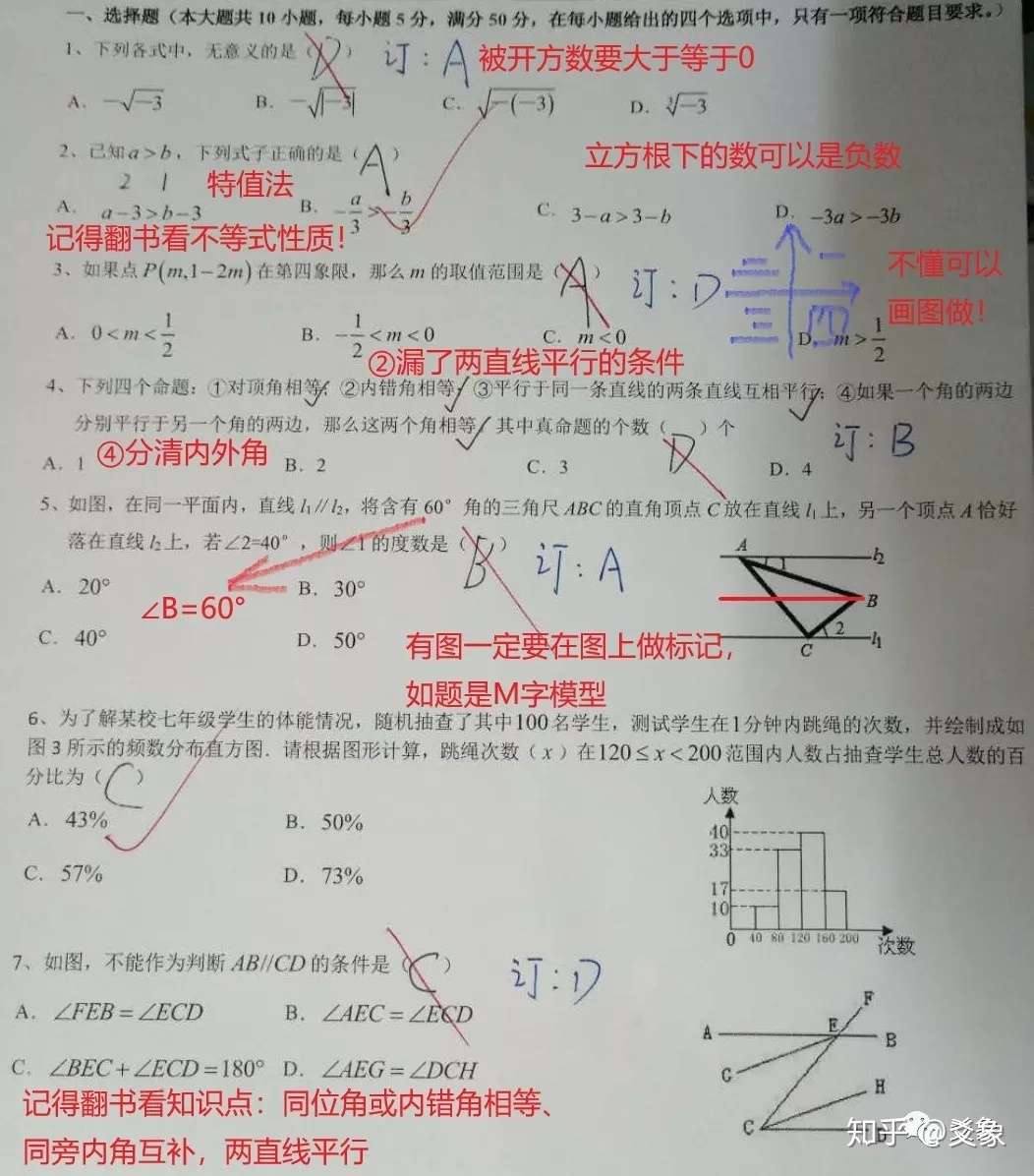 数学老师教你如何 订正试卷 知乎