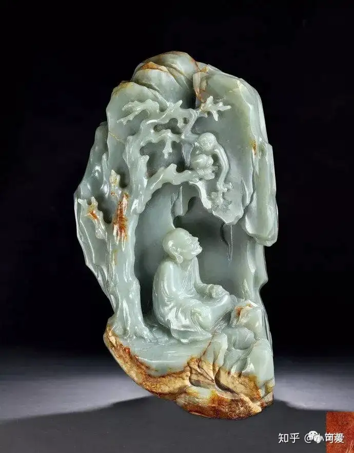 中国 玉石白玉彫刻 葉文 玉皿 玉器 N R1038-