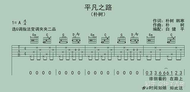 这就是和弦走向 解析 平凡之路 吉他编曲 知乎