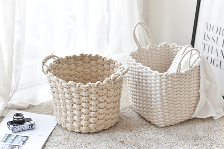 好物线绳编制的收纳筐
