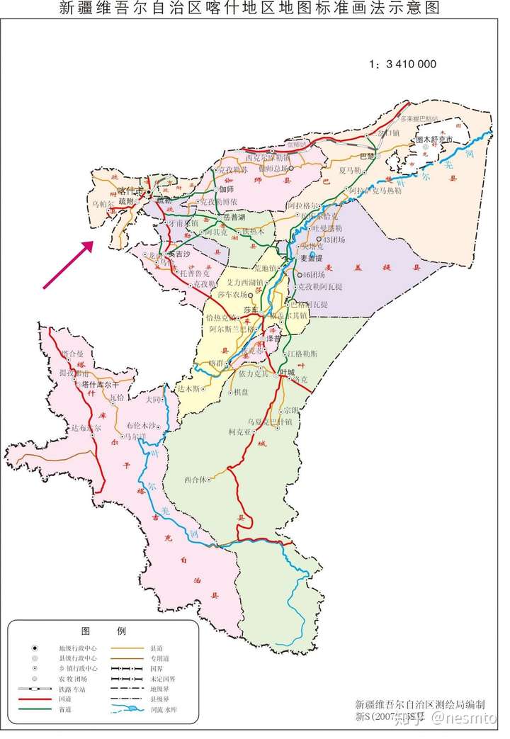 喀什地区各县市分布图图片